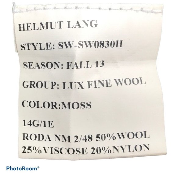 Helmut Lang V-Neck Sweater in Green 6 8 - Picture 9 of 9